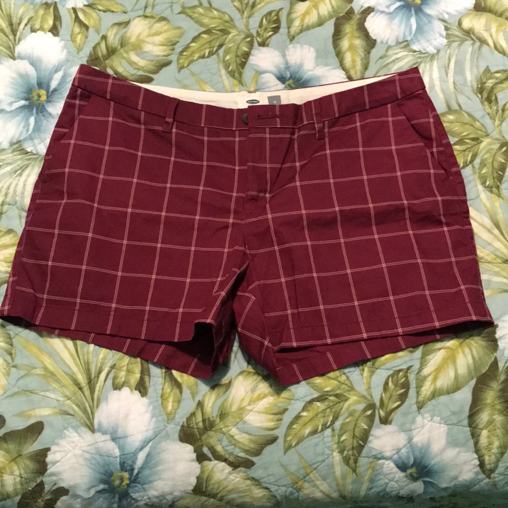 Old Navy Maroon And White Shorts